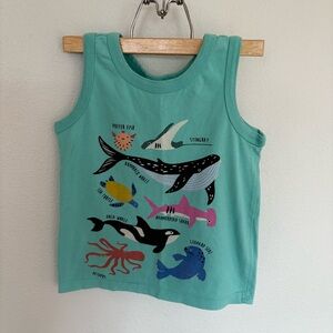 Hanna Andersson Aqua Sea Creatures Tank Top Size 4-5